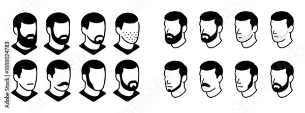Obraz Isometric Beard Icons