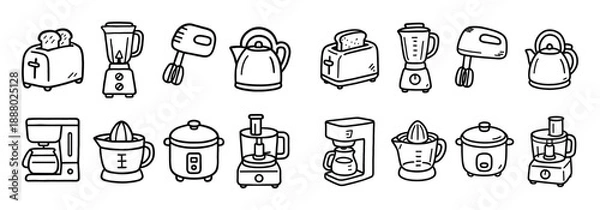 Obraz Kitchen Appliances Icons