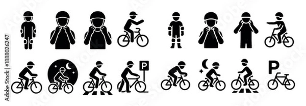 Obraz Cyclist Safety Icon Set