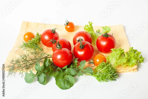 Obraz ミニトマトと緑の野菜