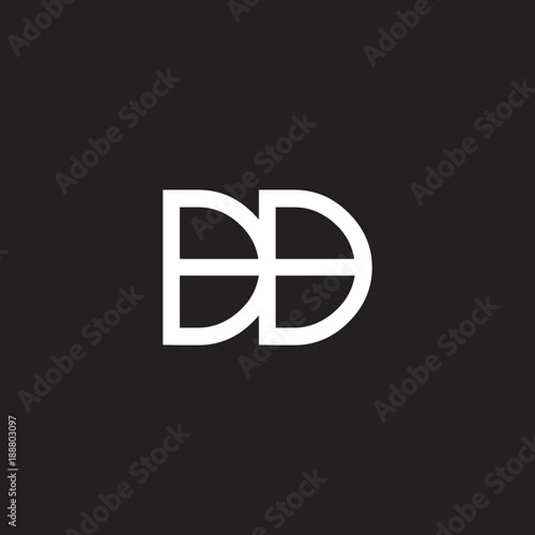 Fototapeta initial letter rounded logo modern white