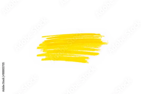 Obraz Hand drawn yellow highlighter stripes. Marker strokes background template. Optimized for one click color changes