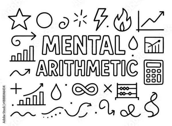 Obraz Doodle Arithmetic Icons