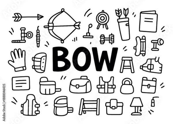 Obraz Archery Gear Doodle