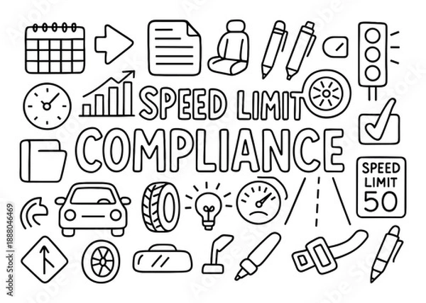 Obraz Speed Limit Icons