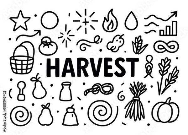 Obraz Themed Doodle Art