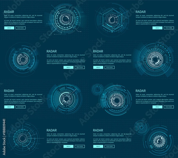 Obraz Radar Webpages Collection Vector Illustration