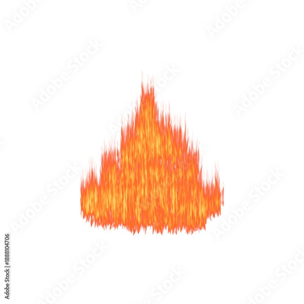 Obraz Realistic orange fire flame isolated on transparent background. 