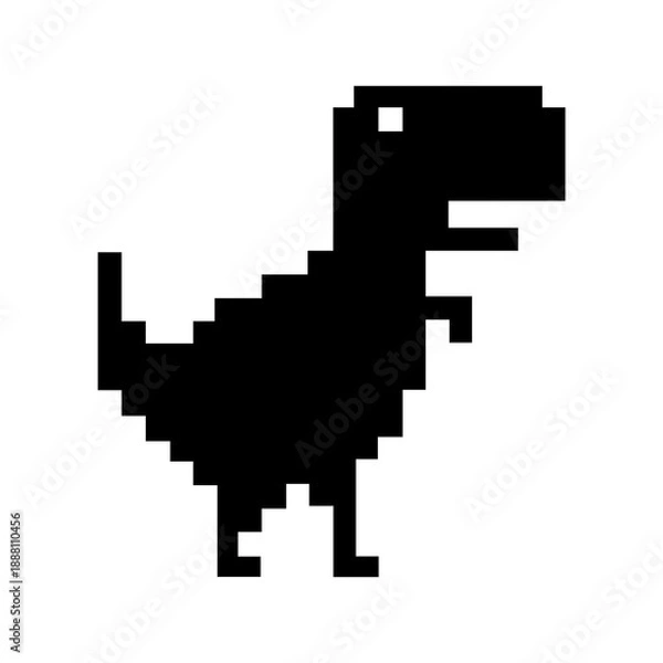 Obraz Pixel Dinosaur Silhouette Flat Image