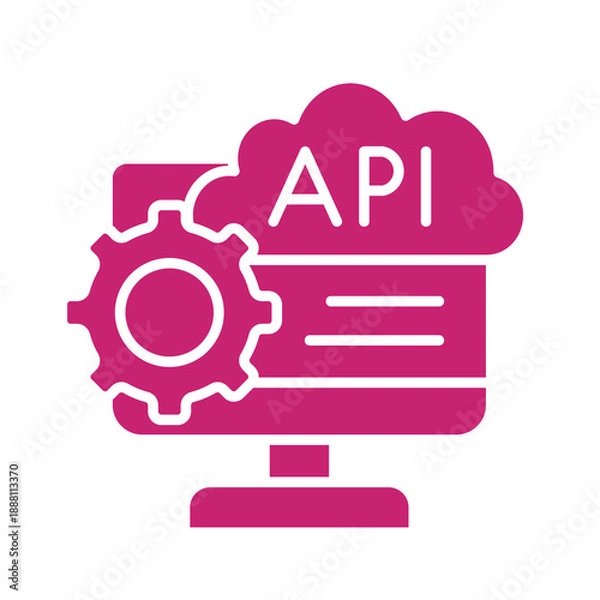 Obraz Pink api icon isolated on transparent background