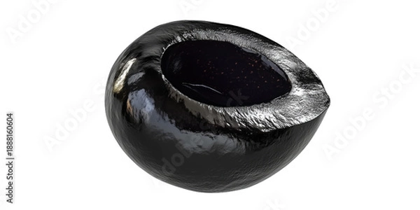 Obraz Black Olive Half Slice isolated on a transparent background