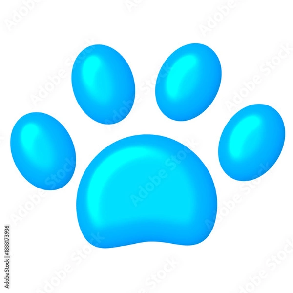 Obraz abstract blue paw print