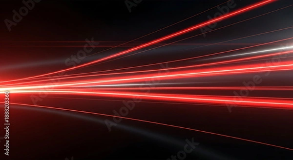 Obraz Vibrant red light trails on dark background
