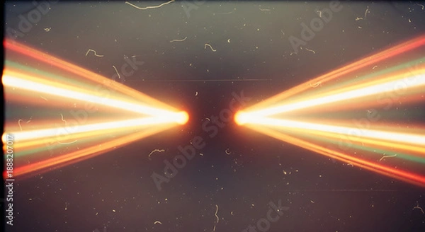 Obraz Vibrant orange light beams radiating from central point