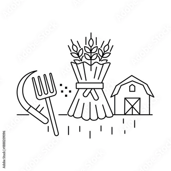 Obraz Rural Harvest Icon. Vector Design