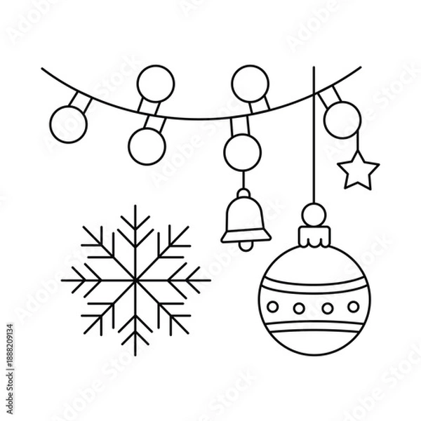 Obraz Festive Decorations Icon. Vector Design