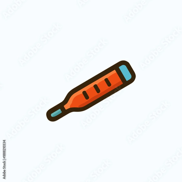 Fototapeta Thermometer icon logo flat vector design