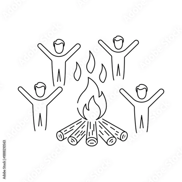 Obraz Bonfire Celebration Icon. Vector Design