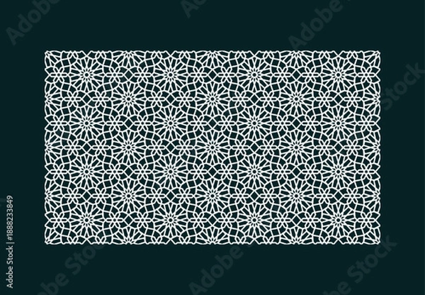Obraz White floral lace pattern on dark background