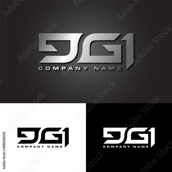Obraz initial letter DGI monogram logo modern