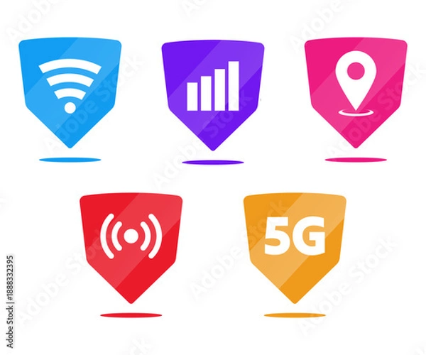 Obraz network technology big data, transmission signals modern logos interface tech