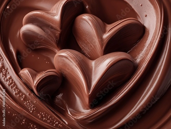 Obraz ハート形の光沢のあるガナッシュクリーム