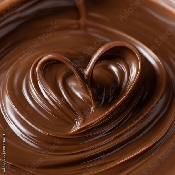 Obraz ハート形の光沢のあるガナッシュクリーム