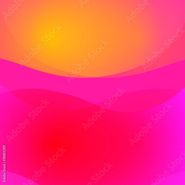 Obraz Trendy bright colorful background with wavy lines.