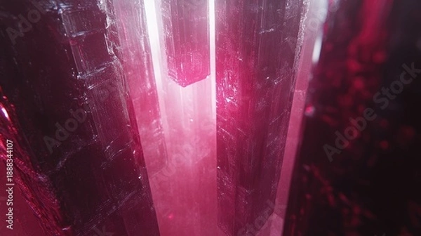 Obraz Abstract composition featuring translucent ruby crystals illuminated from above
