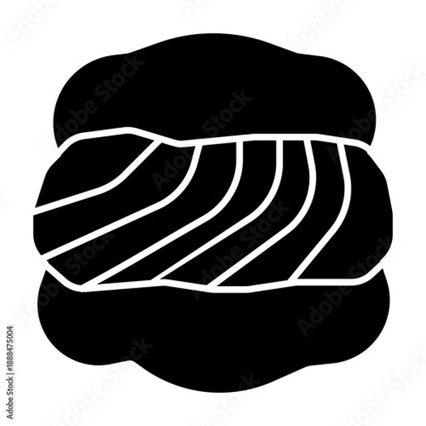 Obraz Cream puff solid icon illustration