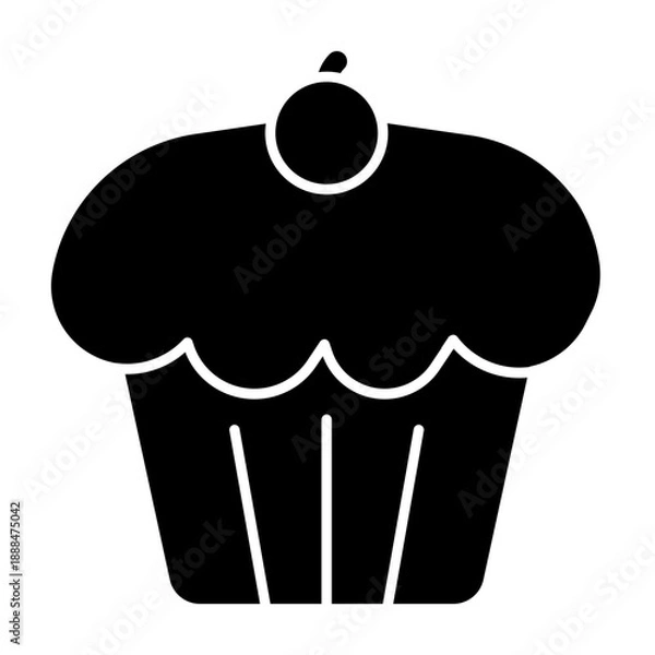 Obraz Muffin top solid icon illustration