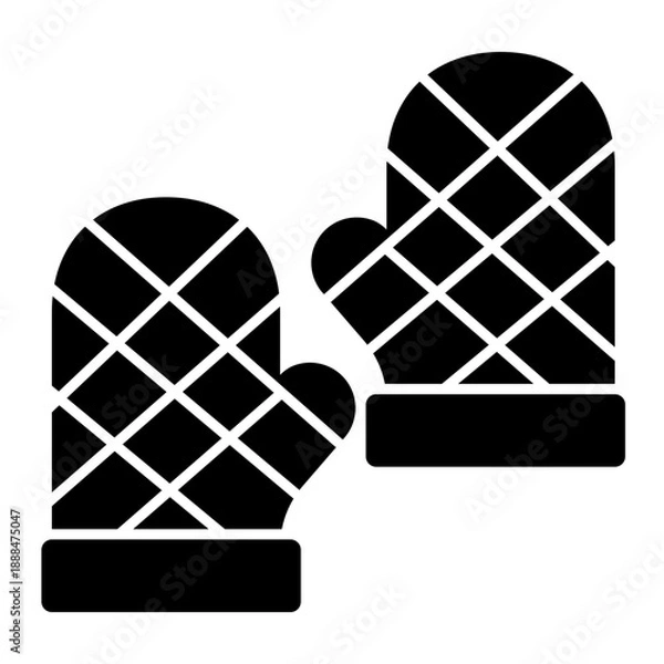 Obraz Oven mitt solid icon