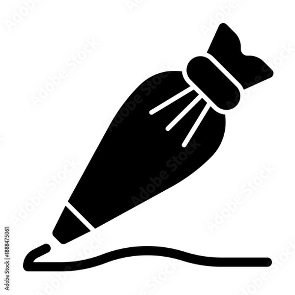 Obraz Pastry bag solid icon illustration