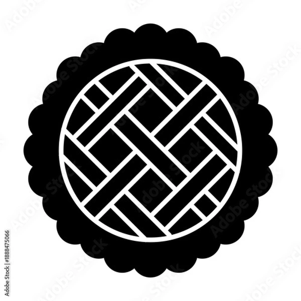 Obraz Pie crust solid icon illustration