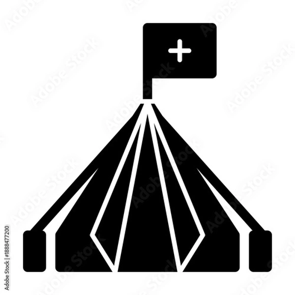 Obraz Camp shelter solid icon illustration
