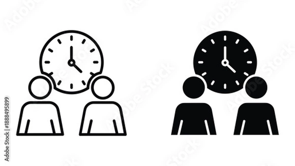 Obraz Time management concept with people and clock