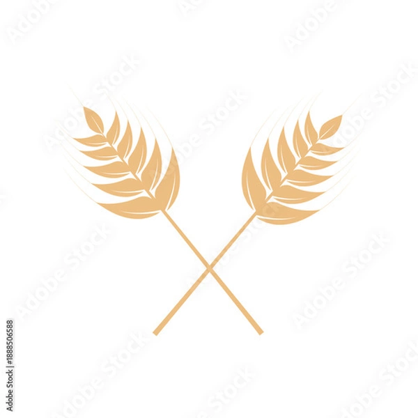 Obraz Golden Wheat Emblem Vector