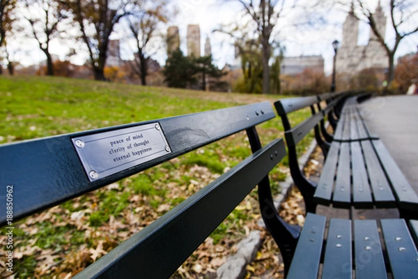 Obraz Words of Wisdom on Central Park Bench