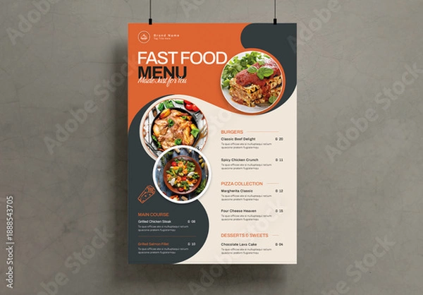 Obraz Fast Food Menu Template