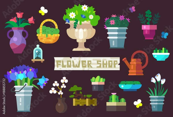 Obraz Flower Shop Icon Set