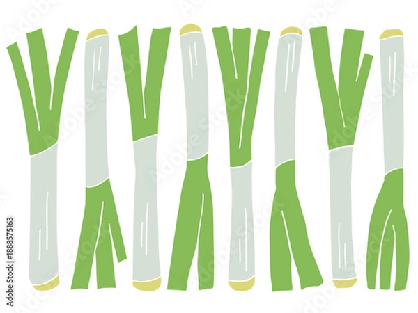 Obraz ねぎのイラストセット