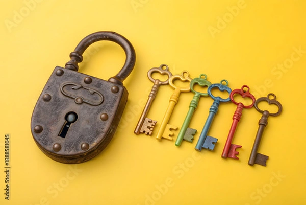 Fototapeta old rusty keys