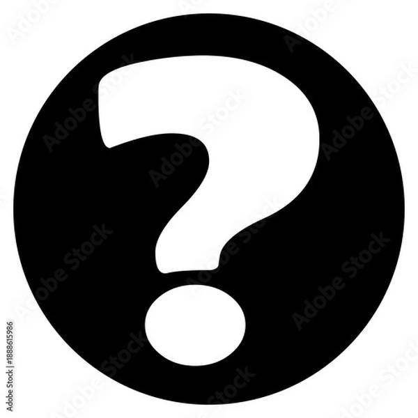 Obraz Question Mark Icon Black Circle Help FAQ Information Symbol