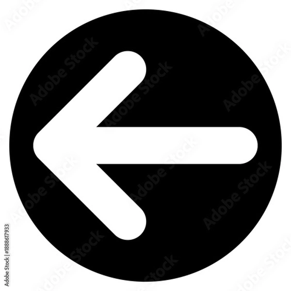 Obraz Left Arrow Icon in Black Circle