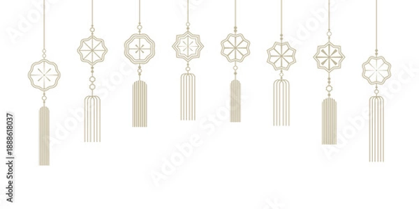 Obraz 전통적인 스타일의 꽃 문양 노리개 장식 세트