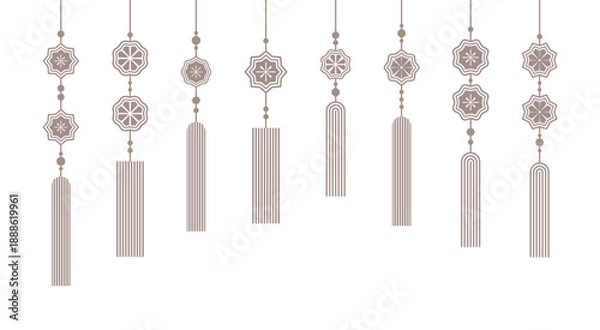 Obraz 전통적인 스타일의 꽃 문양 노리개 장식 세트