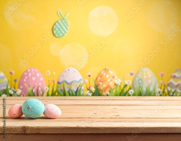 Obraz easter eggs on the table