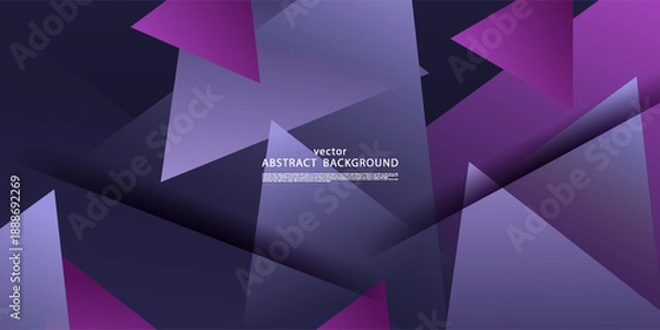 Obraz Abstract overlapping triangles background. Simple purple banner design background pattern. eps10