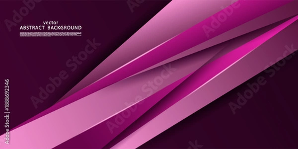 Obraz Purple abstract background with dynamic overlapping paper cut elements design. EPS10 vector.