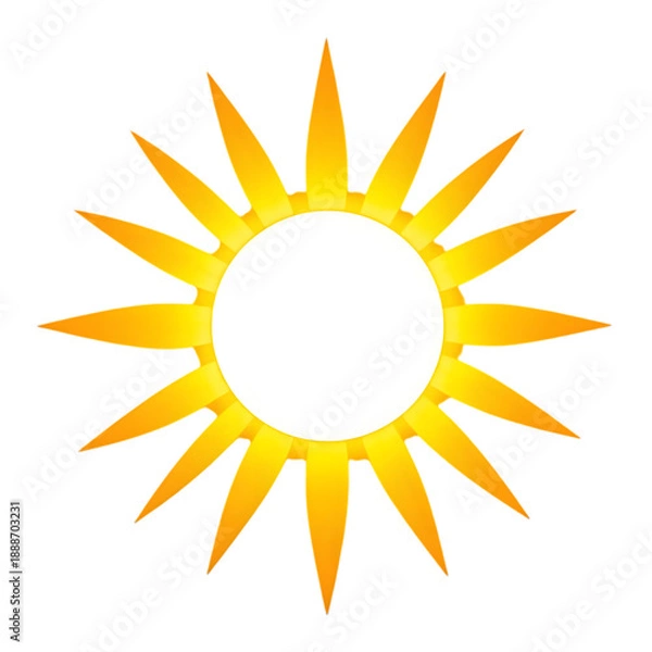 Obraz Flat Yellow Sun Icon Illustration